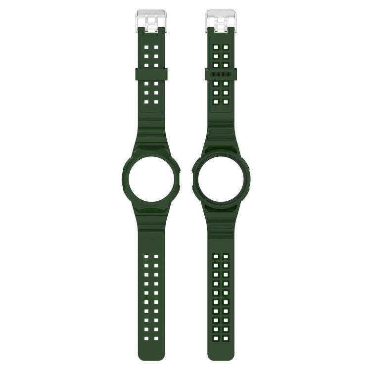 For Google Pixel Watch 2 Integrated Fully Enclosed Silicone Watch Band(Army Green)