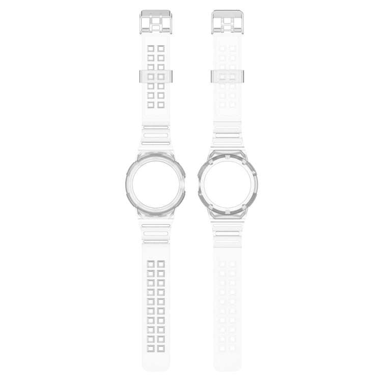 For Google Pixel Watch 2 Integrated Fully Enclosed Silicone Watch Band(Transparent)