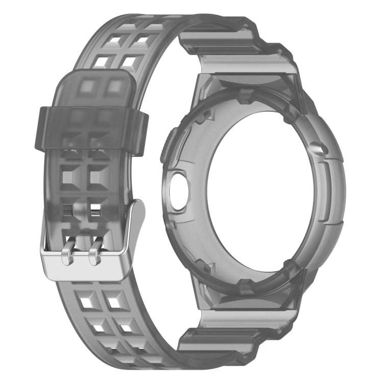 For Google Pixel Watch 2 Integrated Fully Enclosed Silicone Watch Band(Transparent Black)