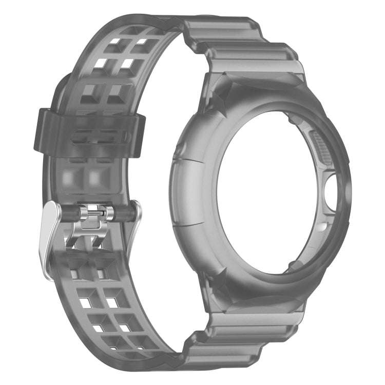For Google Pixel Watch 2 Integrated Fully Enclosed Silicone Watch Band(Transparent Black)