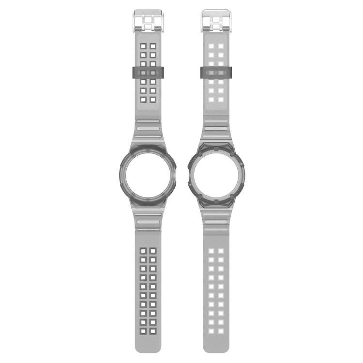 For Google Pixel Watch 2 Integrated Fully Enclosed Silicone Watch Band(Transparent Black)