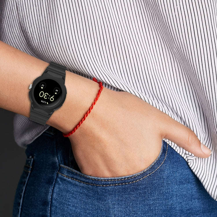 For Google Pixel Watch 2 Integrated Fully Enclosed Silicone Watch Band(Transparent)