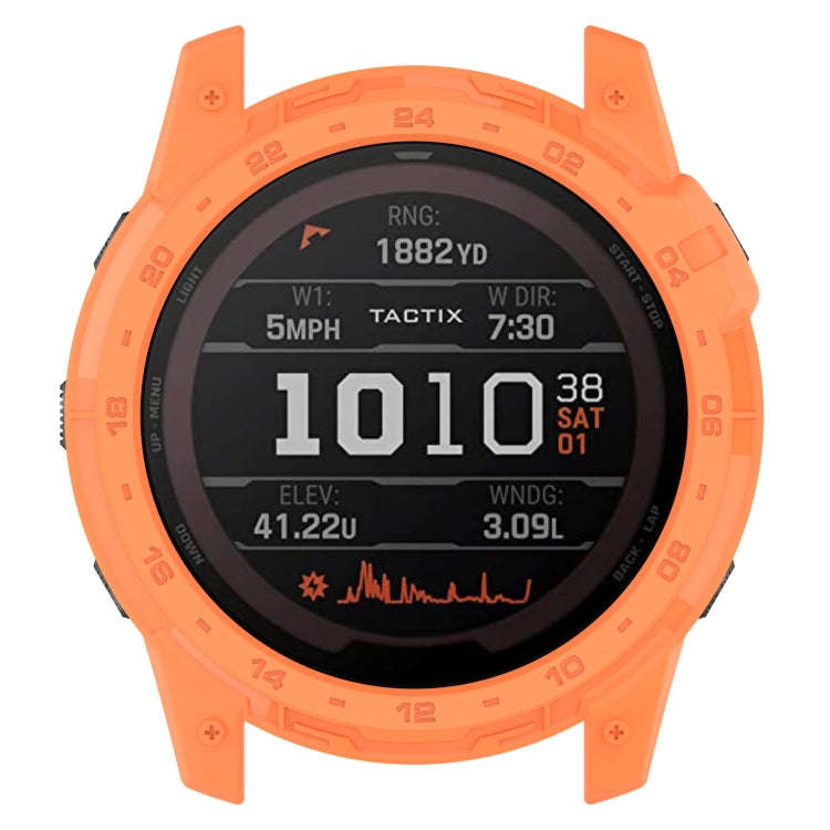 For Garmin Tactix 7 Amoled Armor Hollow TPU Watch Protective Case(Orange)