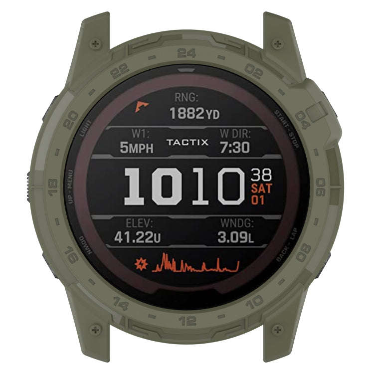 For Garmin Tactix 7 Amoled Armor Hollow TPU Watch Protective Case(Green)