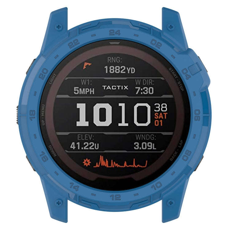 For Garmin Tactix 7 Amoled Armor Hollow TPU Watch Protective Case(Dark Blue)