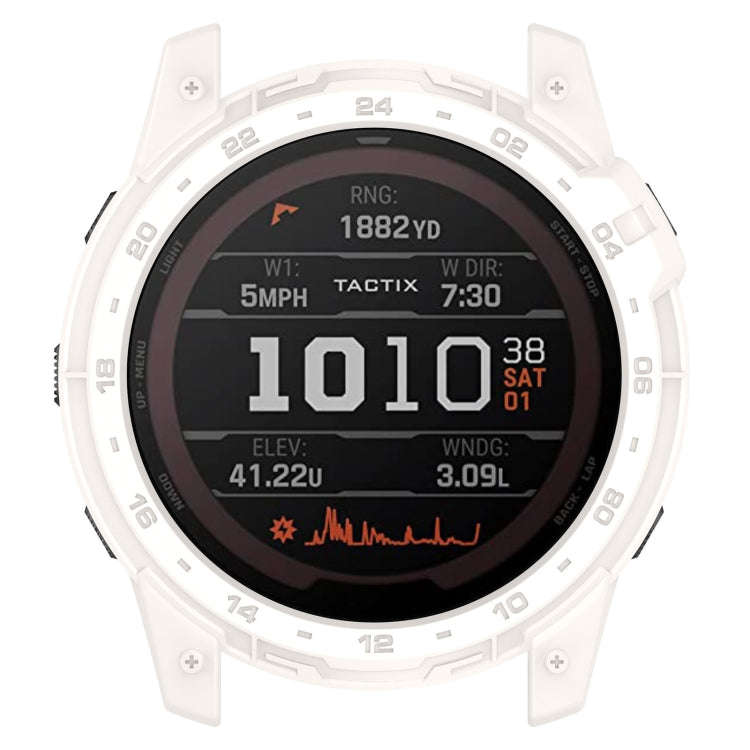 For Garmin Tactix 7 Amoled Armor Hollow TPU Watch Protective Case(Ivory White)