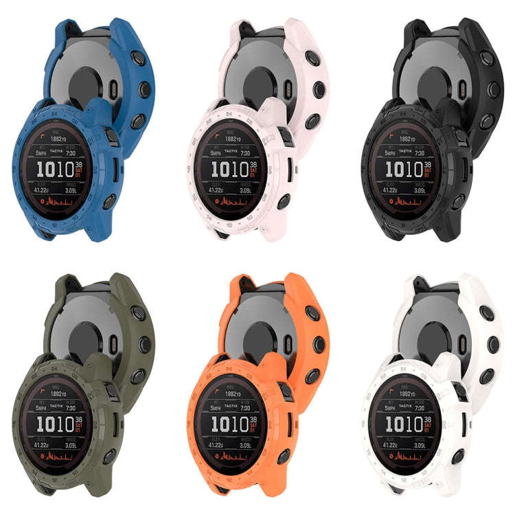 For Garmin Tactix 7 Amoled Armor Hollow TPU Watch Protective Case(Ivory White)