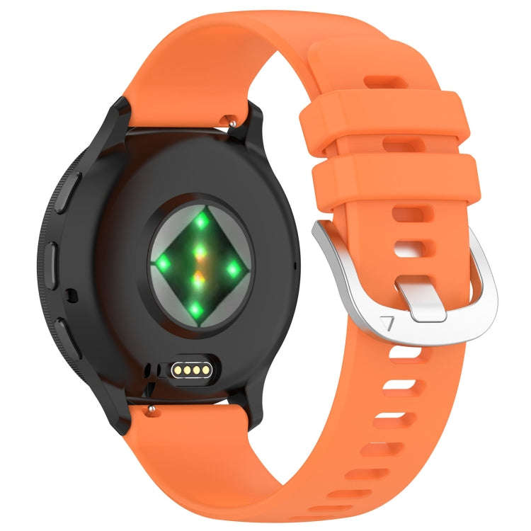For Garmin Venu 3 Liquid Glossy Silver Buckle Silicone Watch Band(Orange)