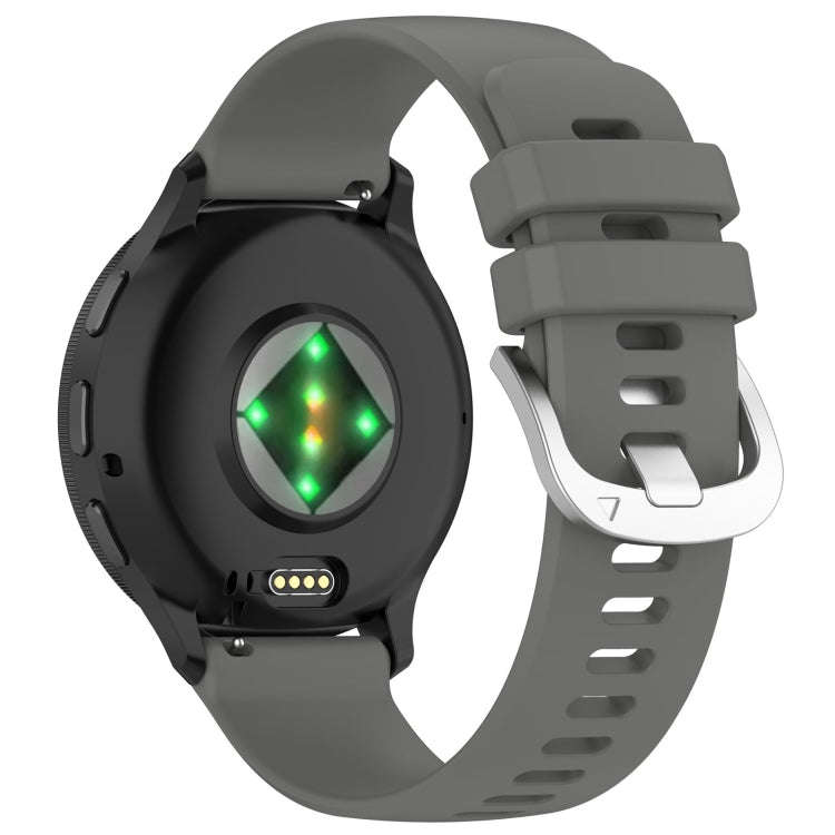 For Garmin Venu 3 Liquid Glossy Silver Buckle Silicone Watch Band(Dark Grey)