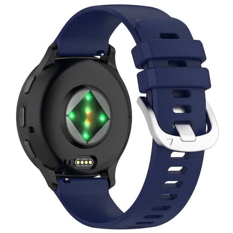 For Garmin Venu 3 Liquid Glossy Silver Buckle Silicone Watch Band(Dark Blue)