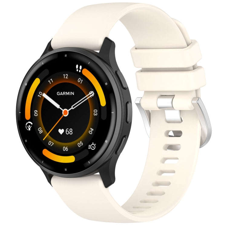 For Garmin Venu 3 Liquid Glossy Silver Buckle Silicone Watch Band(Starlight Color)