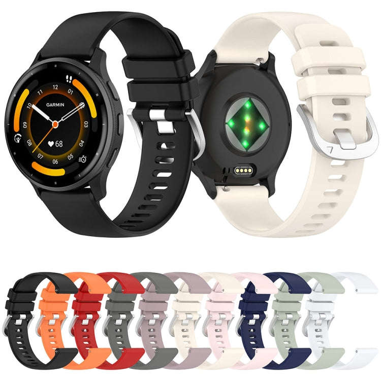 For Garmin Venu 3 Liquid Glossy Silver Buckle Silicone Watch Band(White)