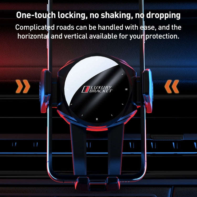 V70 Mechanical Lock Wireless Fast Charging Air Outlet Car Holder(Red)
