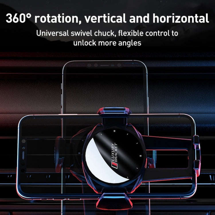 V70 Mechanical Lock Wireless Fast Charging Air Outlet Car Holder(Yellow)