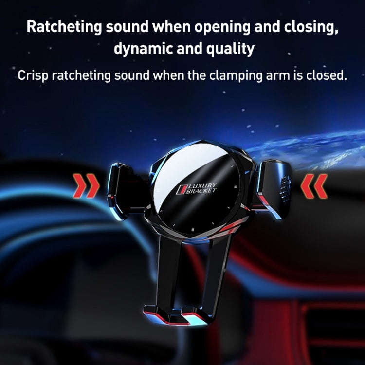 V70 Mechanical Lock Wireless Fast Charging Air Outlet Car Holder(Yellow)