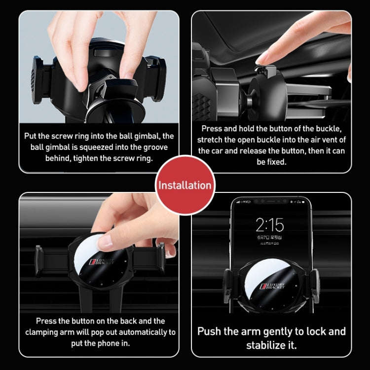 V70 Mechanical Lock Wireless Fast Charging Air Outlet Car Holder(Yellow)