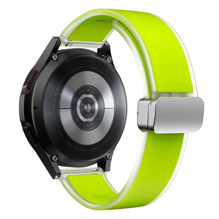For Samsung Galaxy Watch6 / 5 / 4 Translucent Magnetic Silver Buckle Silicone Watch Band(Green)