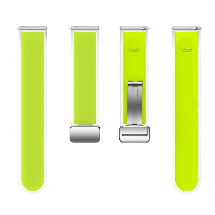 For Samsung Galaxy Watch6 / 5 / 4 Translucent Magnetic Silver Buckle Silicone Watch Band(Green)