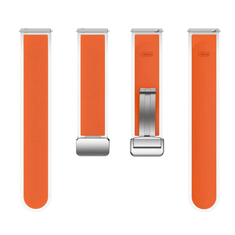 For Samsung Galaxy Watch6 / 5 / 4 Translucent Magnetic Silver Buckle Silicone Watch Band(Orange)