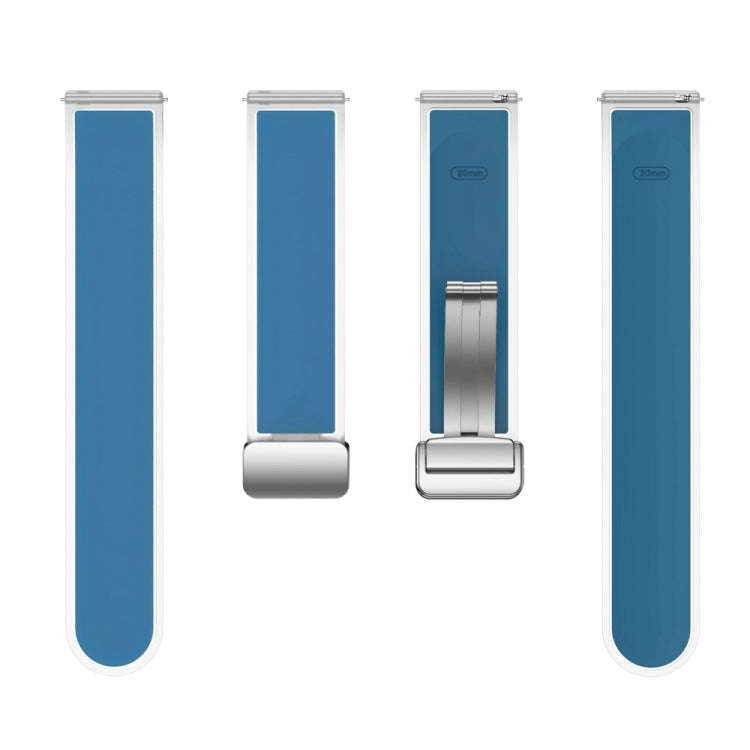 For Samsung Galaxy Watch6 / 5 / 4 Translucent Magnetic Silver Buckle Silicone Watch Band(Blue)