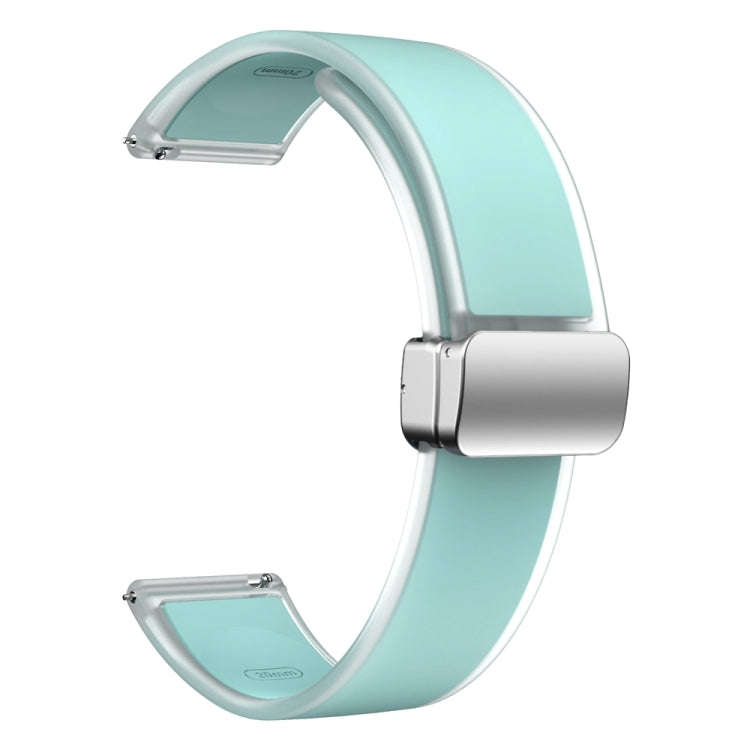 For Samsung Galaxy Watch6 / 5 / 4 Translucent Magnetic Silver Buckle Silicone Watch Band(Light Gr...