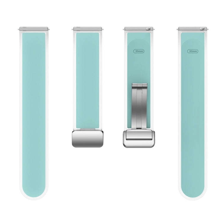 For Samsung Galaxy Watch6 / 5 / 4 Translucent Magnetic Silver Buckle Silicone Watch Band(Light Gr...