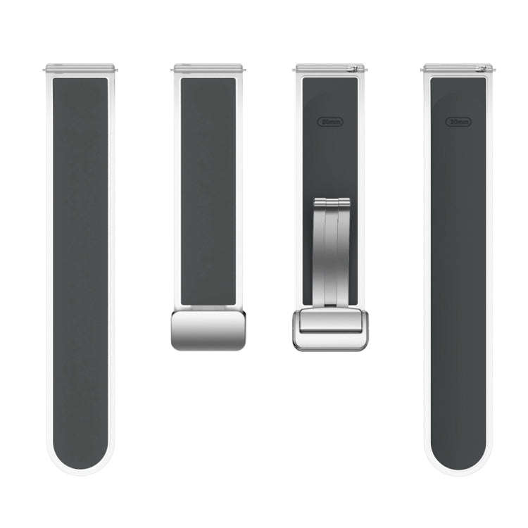 For Samsung Galaxy Watch6 / 5 / 4 Translucent Magnetic Silver Buckle Silicone Watch Band(Space Grey)