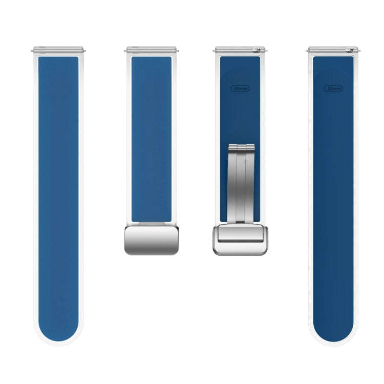 For Samsung Galaxy Watch6 / 5 / 4 Translucent Magnetic Silver Buckle Silicone Watch Band(Rock Blue)