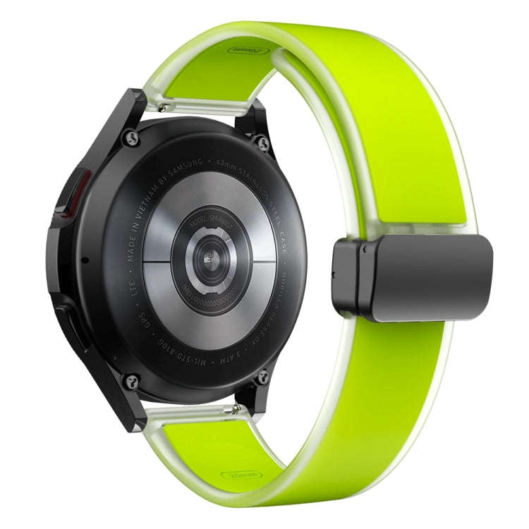For Samsung Galaxy Watch6 / 5 / 4 Translucent Magnetic Black Buckle Silicone Watch Band(Green)