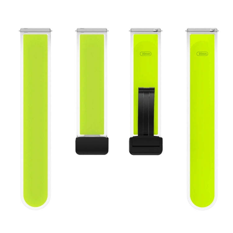 For Samsung Galaxy Watch6 / 5 / 4 Translucent Magnetic Black Buckle Silicone Watch Band(Green)