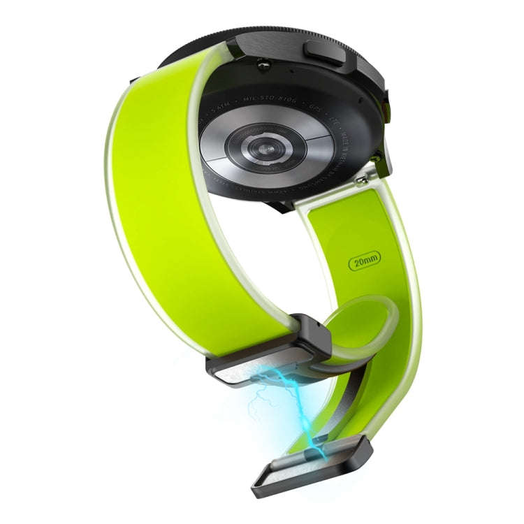 For Samsung Galaxy Watch6 / 5 / 4 Translucent Magnetic Black Buckle Silicone Watch Band(Green)