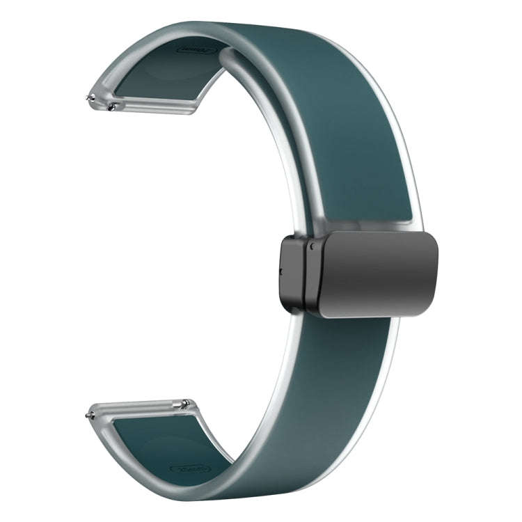 For Samsung Galaxy Watch6 / 5 / 4 Translucent Magnetic Black Buckle Silicone Watch Band(Dark Green)