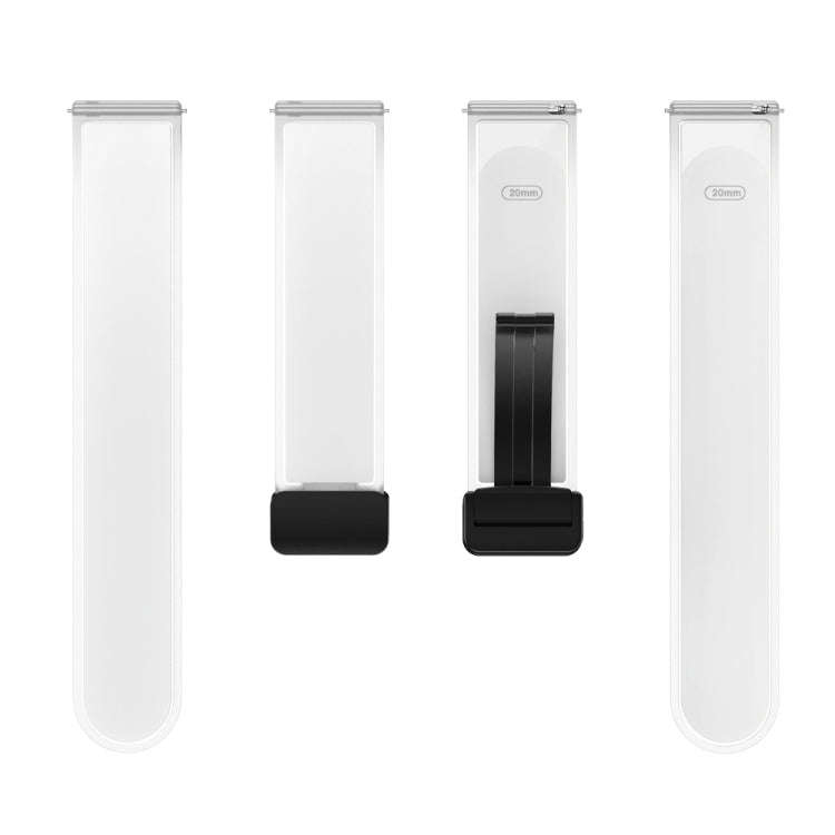 For Samsung Galaxy Watch6 / 5 / 4 Translucent Magnetic Black Buckle Silicone Watch Band(White)