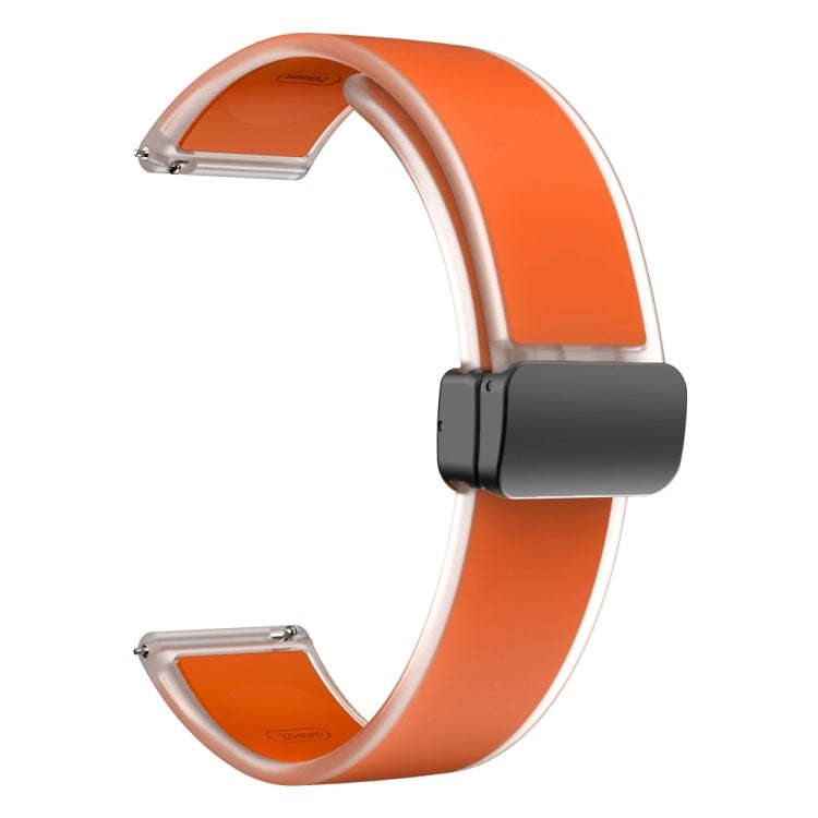 For Samsung Galaxy Watch6 / 5 / 4 Translucent Magnetic Black Buckle Silicone Watch Band(Orange)