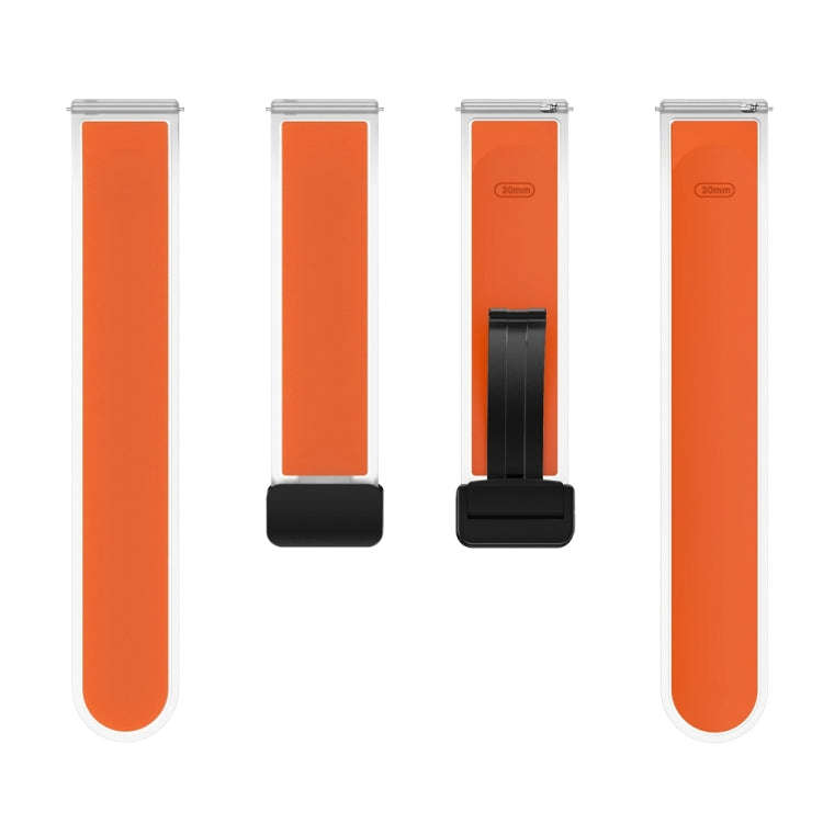 For Samsung Galaxy Watch6 / 5 / 4 Translucent Magnetic Black Buckle Silicone Watch Band(Orange)