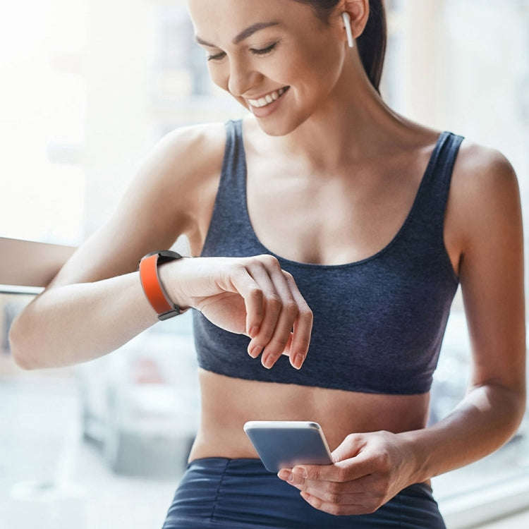 For Samsung Galaxy Watch6 / 5 / 4 Translucent Magnetic Black Buckle Silicone Watch Band(Orange)