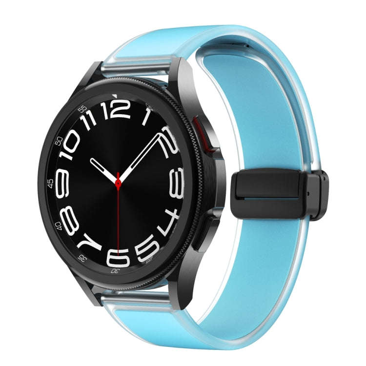 For Samsung Galaxy Watch6 / 5 / 4 Translucent Magnetic Black Buckle Silicone Watch Band(Tiffany B...