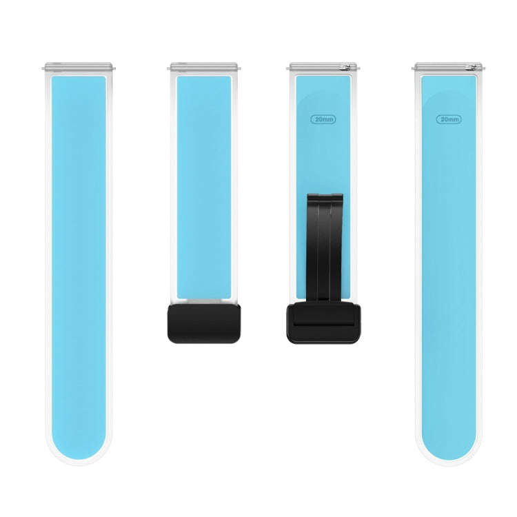 For Samsung Galaxy Watch6 / 5 / 4 Translucent Magnetic Black Buckle Silicone Watch Band(Tiffany B...