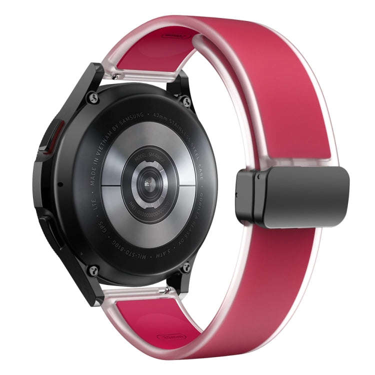 For Samsung Galaxy Watch6 / 5 / 4 Translucent Magnetic Black Buckle Silicone Watch Band(Magenta)