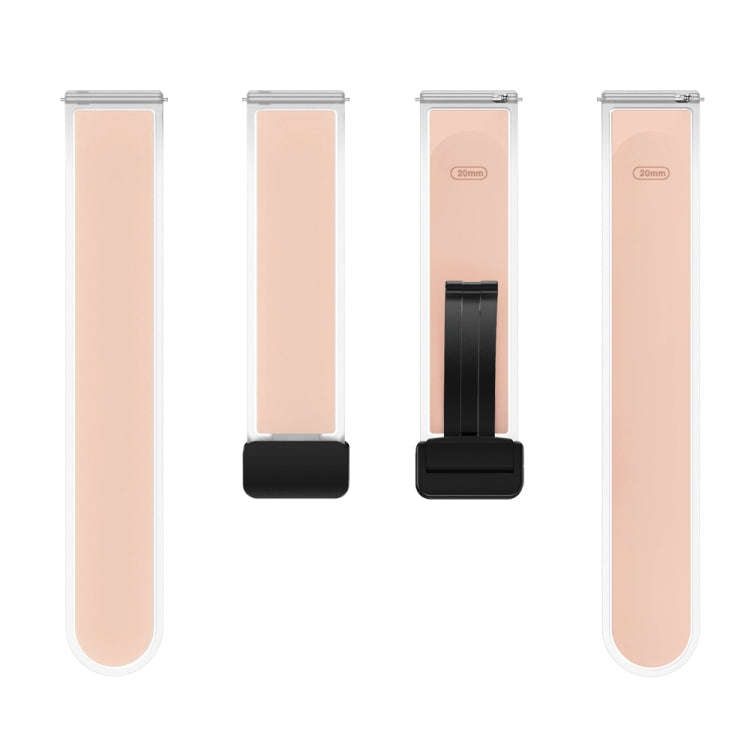 For Samsung Galaxy Watch6 / 5 / 4 Translucent Magnetic Black Buckle Silicone Watch Band(Pink)