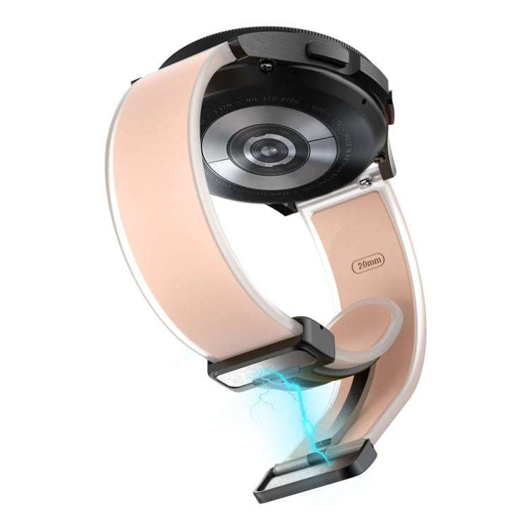 For Samsung Galaxy Watch6 / 5 / 4 Translucent Magnetic Black Buckle Silicone Watch Band(Pink)