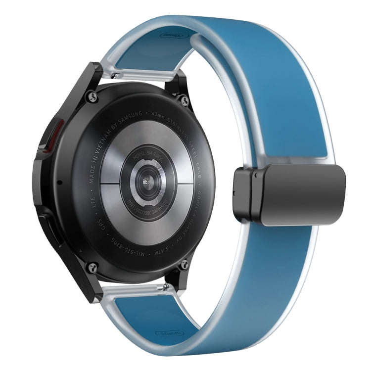 For Samsung Galaxy Watch6 / 5 / 4 Translucent Magnetic Black Buckle Silicone Watch Band(Blue)