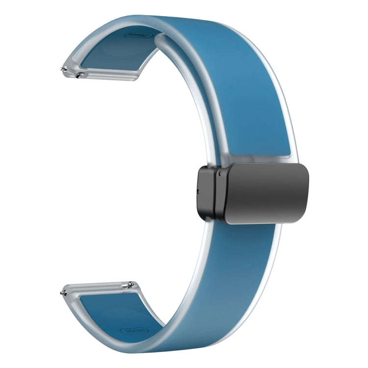 For Samsung Galaxy Watch6 / 5 / 4 Translucent Magnetic Black Buckle Silicone Watch Band(Blue)
