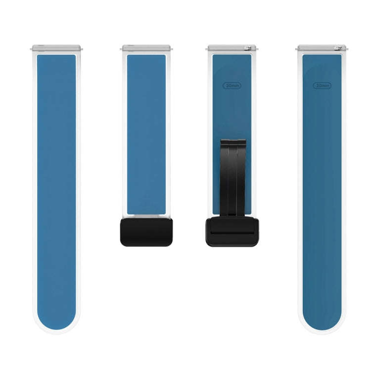 For Samsung Galaxy Watch6 / 5 / 4 Translucent Magnetic Black Buckle Silicone Watch Band(Blue)
