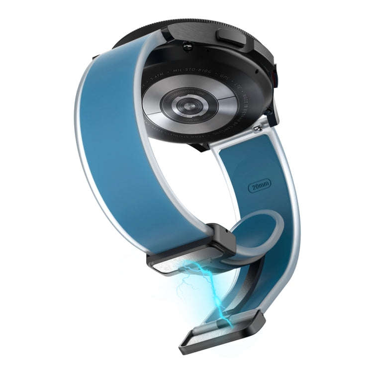 For Samsung Galaxy Watch6 / 5 / 4 Translucent Magnetic Black Buckle Silicone Watch Band(Blue)
