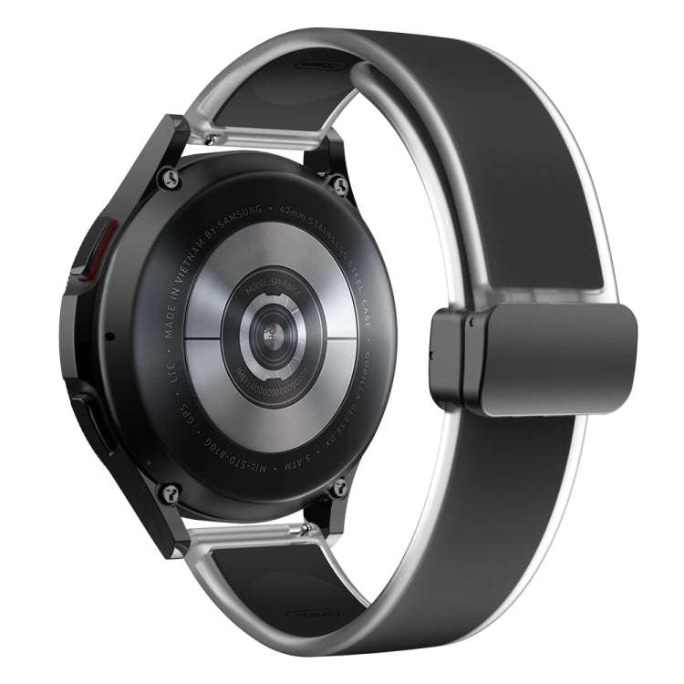 For Samsung Galaxy Watch6 / 5 / 4 Translucent Magnetic Black Buckle Silicone Watch Band(Black)