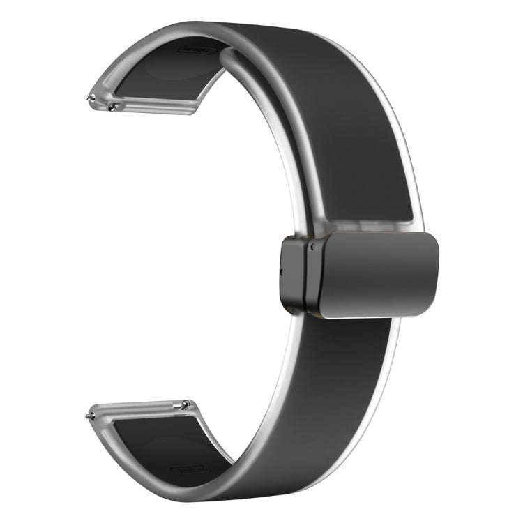 For Samsung Galaxy Watch6 / 5 / 4 Translucent Magnetic Black Buckle Silicone Watch Band(Black)