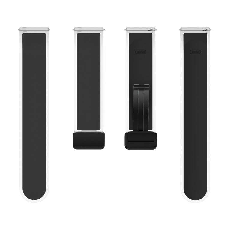 For Samsung Galaxy Watch6 / 5 / 4 Translucent Magnetic Black Buckle Silicone Watch Band(Black)