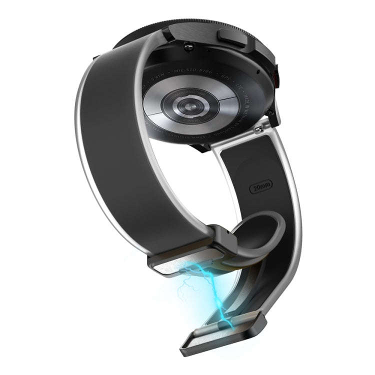 For Samsung Galaxy Watch6 / 5 / 4 Translucent Magnetic Black Buckle Silicone Watch Band(Black)