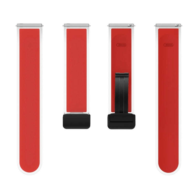 For Samsung Galaxy Watch6 / 5 / 4 Translucent Magnetic Black Buckle Silicone Watch Band(Red)